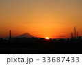 富士山と夕陽 33687433