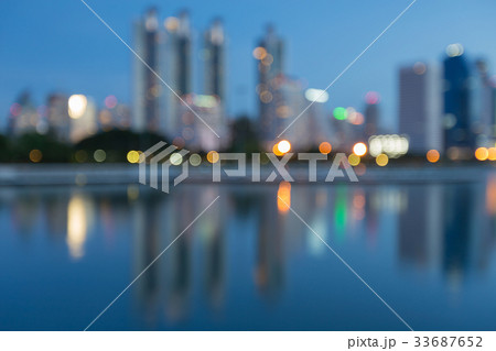 Night twilight blurred bokeh light city downtown Night twilight blurred bokeh light city downtown 33687652
