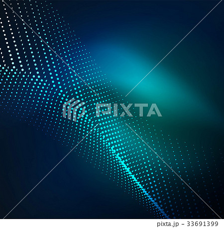 3D illuminated wave of glowing particles 33691399