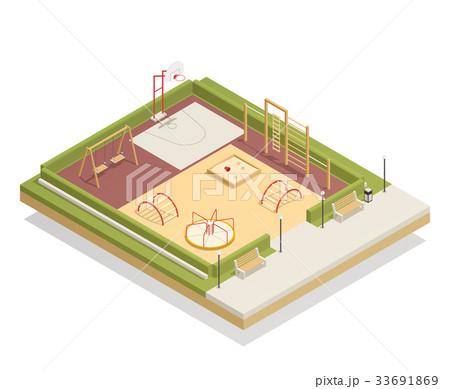Kids Playground Isometric Mockup 33691869