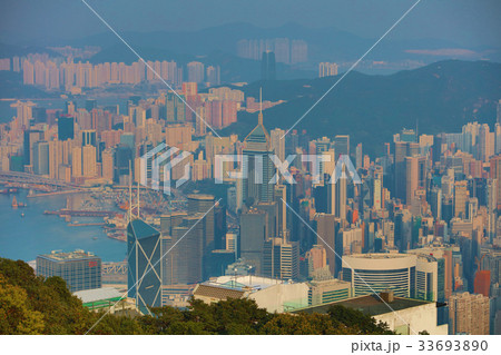 Aerial view of skyscrapers Hong Kong Aerial view of skyscrapers Hong Kong 33693890