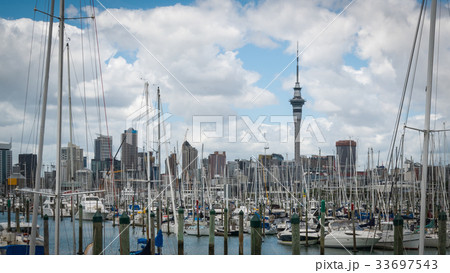 Yacht at Harbour in Auckland, New Zealand 33697543