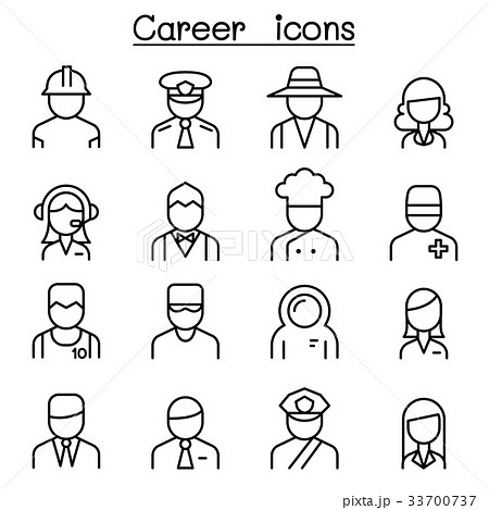 Career, Occupation, Profession icon in thin line 33700737