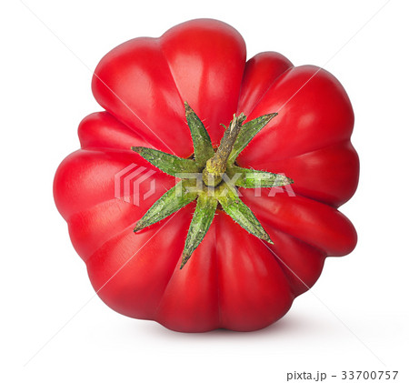 Fresh heirloom tomato top view Fresh heirloom tomato top view 33700757