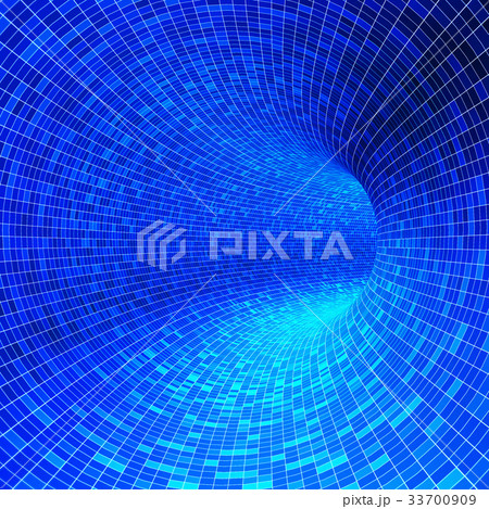 Blue mosaic tunnel 3d rendering Blue mosaic tunnel 3d rendering 33700909