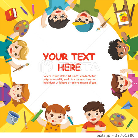 children have fun and ready to painting together 33701380