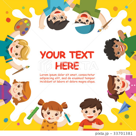 children have fun and ready to painting together 33701381