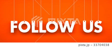 Follow us - word hanging on the strings 33704038