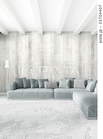 Modern loft interior bedroom or living room with 33704407