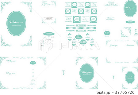 ウエディング素材セット(グリーン) ウエディング素材セット(グリーン) 33705720
