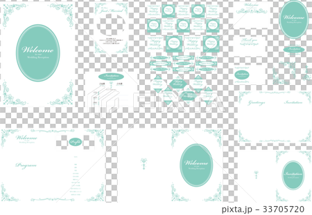 ウエディング素材セット(グリーン) ウエディング素材セット(グリーン) 33705720