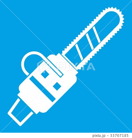 Gasoline powered chainsaw icon white 33707185