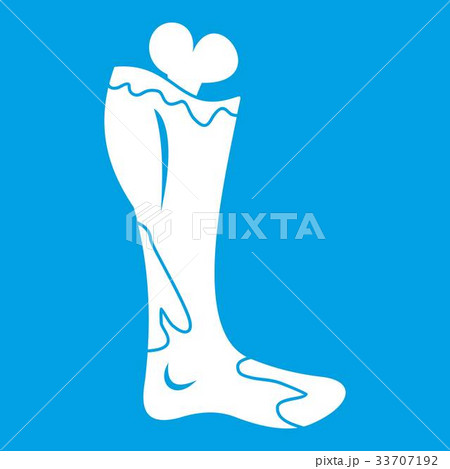 Zombie leg icon white Zombie leg icon white 33707192
