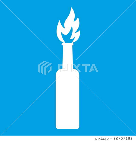 Burning bottle icon white Burning bottle icon white 33707193