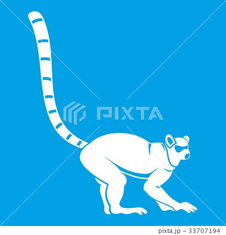 Lemur monkey icon white 33707194