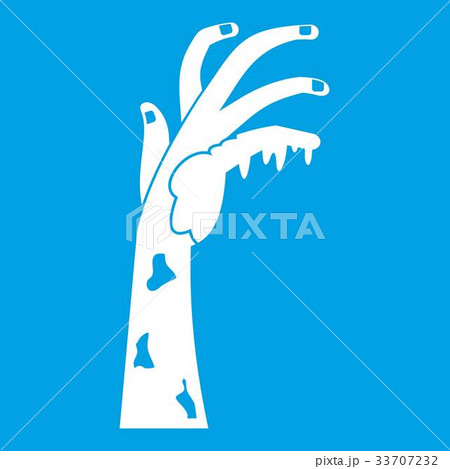 Zombie hand icon white 33707232