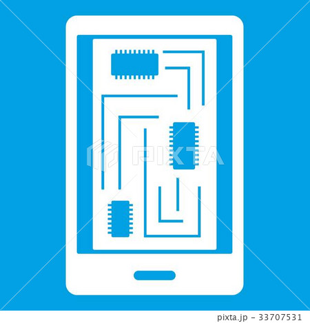 Phone innards icon white Phone innards icon white 33707531