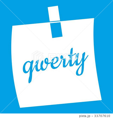 Paper sheet with text qwerty icon white Paper sheet with text qwerty icon white 33707610