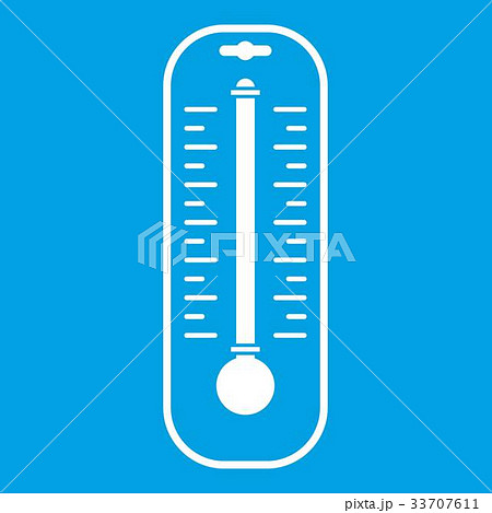 Thermometer icon white 33707611