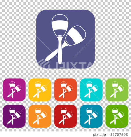 Maracas icons set Maracas icons set 33707898