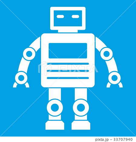 Robot icon white Robot icon white 33707940