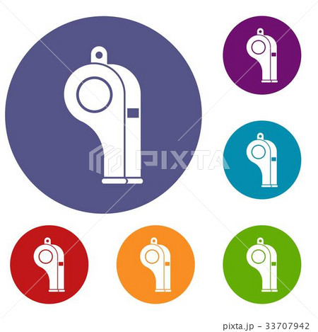 Whistle icons set 33707942