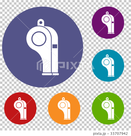 Whistle icons set 33707942