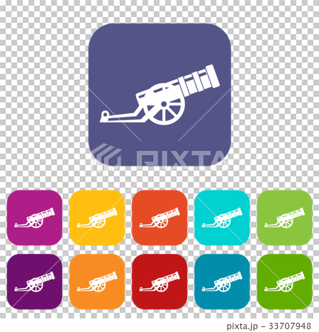Cannon icons set 33707948