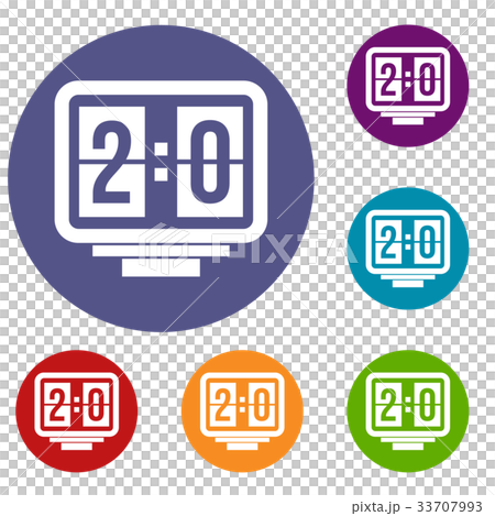 Soccer scoreboard icons set 33707993