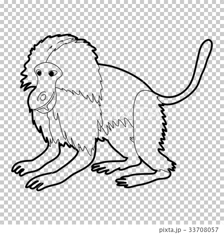 Gelada monkey icon outline 33708057