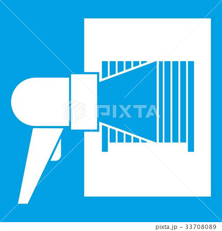 Bar code on cargo icon white 33708089
