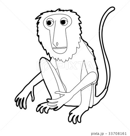 Sitting monkey icon outline 33708161
