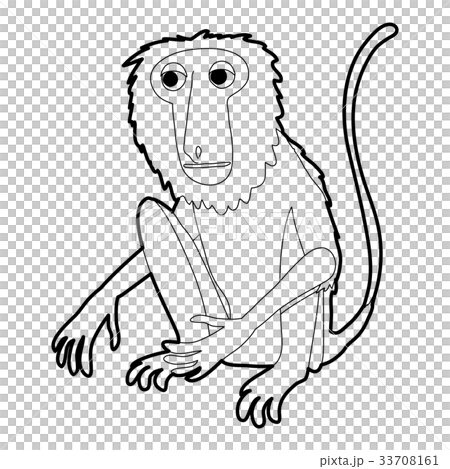 Sitting monkey icon outline 33708161