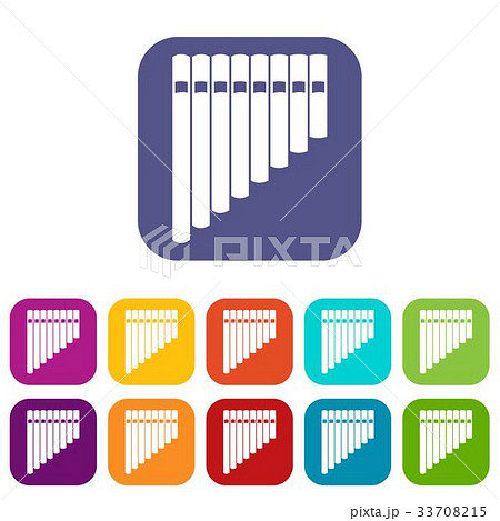 Pan flute icons set Pan flute icons set 33708215