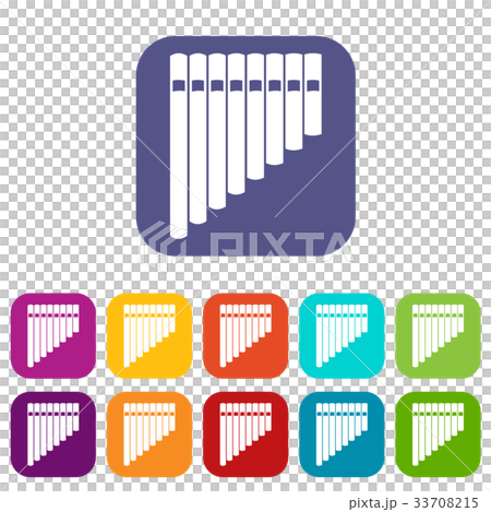 Pan flute icons set Pan flute icons set 33708215