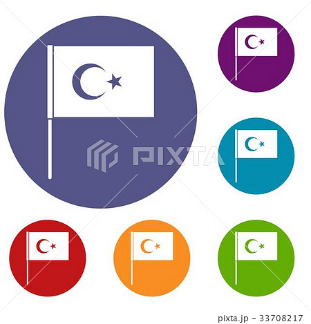 Turkish flag icons set 33708217
