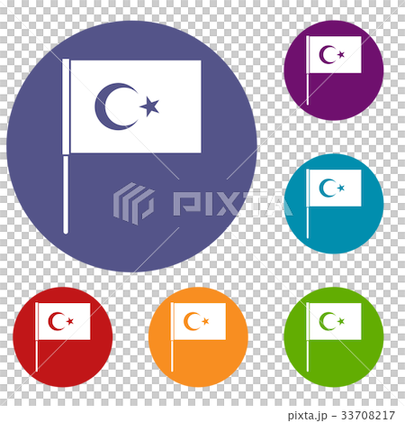 Turkish flag icons set 33708217