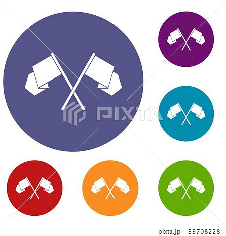 Crossed flags icons set 33708228