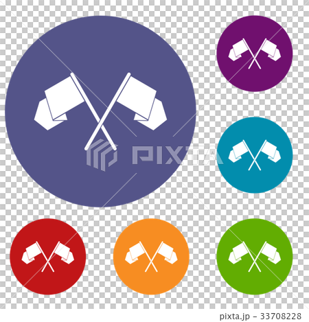 Crossed flags icons set 33708228