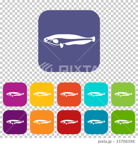 Atlantic mackerel, Scomber scombrus icons set 33708398