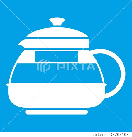 Glass teapot icon white Glass teapot icon white 33708503