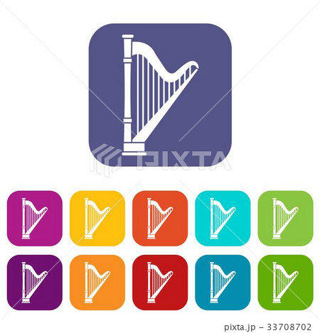 Harp icons set Harp icons set 33708702