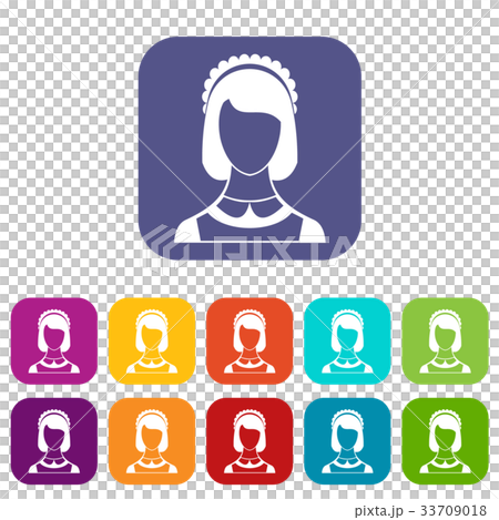 Maid icons set 33709018