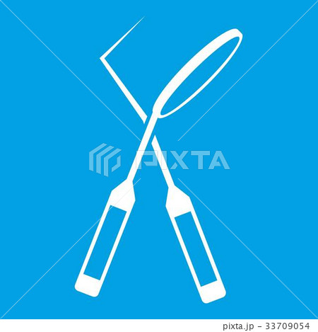 Tooth instruments for dental medicine icon white Tooth instruments for dental medicine icon white 33709054
