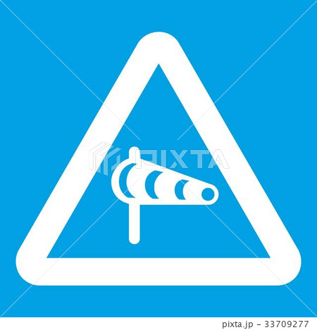 Sign warning about cross wind from the left icon 33709277