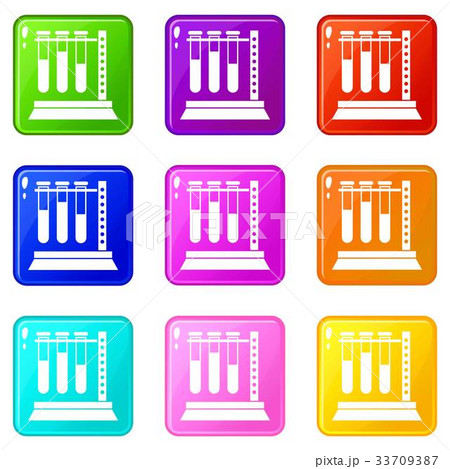 Medical test tubes in holder set 9 33709387