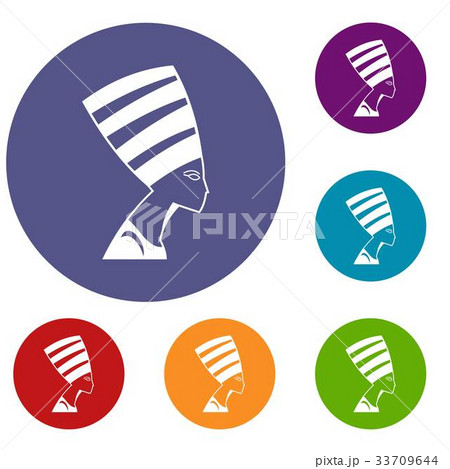 The head of the Egyptian queen icons set 33709644