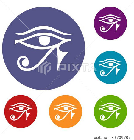 Eye of Horus Egypt Deity icons set 33709707