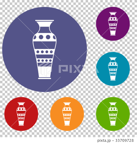 Egyptian vase icons set 33709728