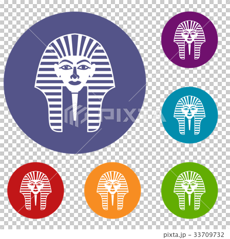 Tutankhamen mask icons set 33709732